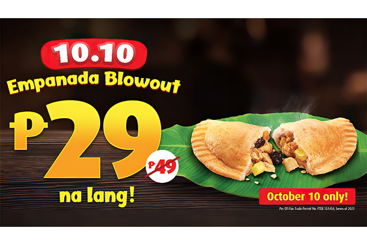 THIS 10.10 ONLY: Enjoy Mang Inasal Empanada for ₱29!