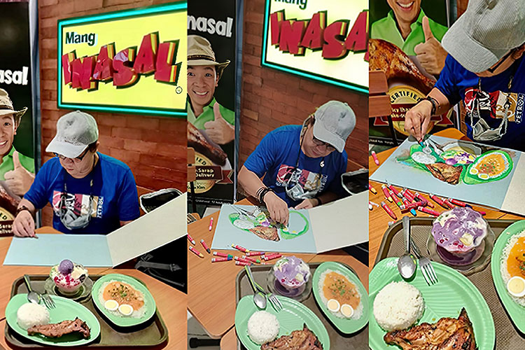 Visual artist holds on-the-spot painting session at Mang Inasal