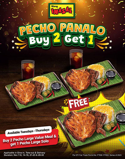 Mang Inasal  Pecho Panalo Buy 2 Get 1 